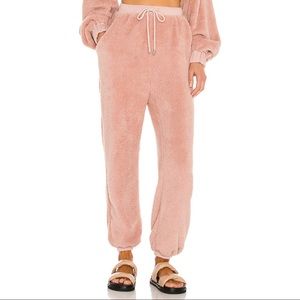 Revolve LPA Carter Jogger Pant in Pink Sherpa